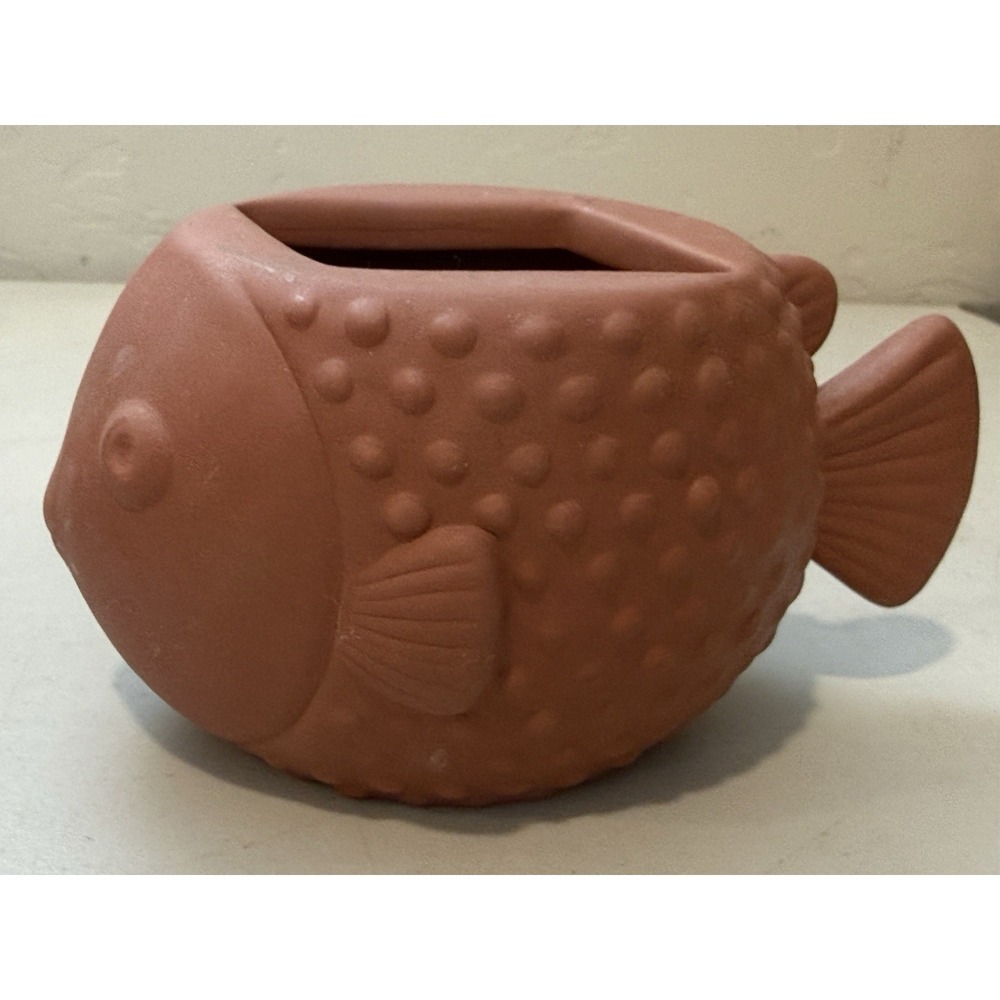 New Bath & Body Works Terra Cotta Puffer Fish Foam Soap Holder